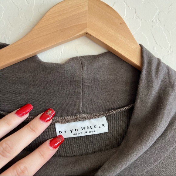 Bryn Walker Dimitri Tunic Top Oversized Brown Boxy Terry Knit - Picture 4 of 6